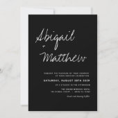 Modern Black White Simple Handwriting Boho Wedding Kaart (Voorkant)