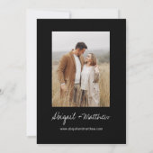 Modern Black White Simple Handwriting Boho Wedding Kaart (Achterkant)