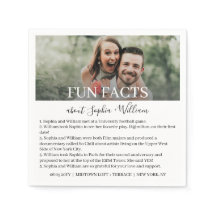 Modern Black White Simple Photo Fun Facts Weddensc