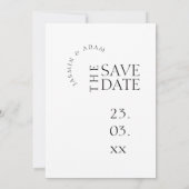 Modern Black White Simple Typography Wedding Save The Date (Achterkant)