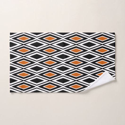 Modern Black White Sinaasappel Diamond Pattern Bad Handdoek (Handdoek)