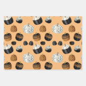 Modern Black White Sinaasappel Pumpkin Pattern Inpakpapier Vel (Voorkant 2)