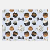 Modern Black White Sinaasappel Pumpkin Pattern Inpakpapier Vel (Voorkant)