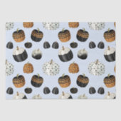 Modern Black White Sinaasappel Pumpkin Pattern Tissuepapier (Voorkant)