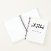 Modern Black White Sketchbook - Aangepaste naam Notitieboek (Binnen)