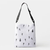 Modern Black & White Ski Skiers Skiing Theme Crossbody Tas (Achterkant)
