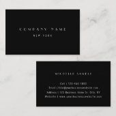 Modern Black White Slanke Luxury Company Typografi Visitekaartje (Voorkant / Achterkant)