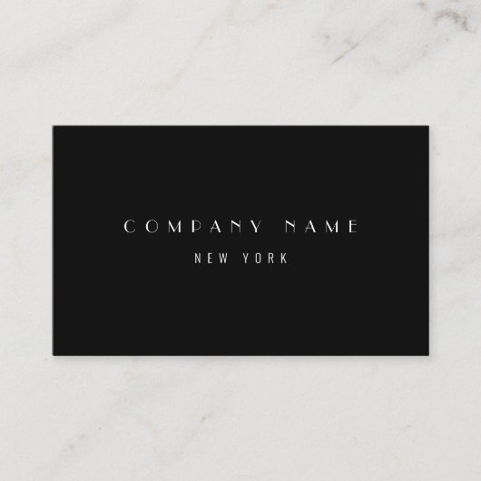 Modern Black White Slanke Luxury Company Typografi Visitekaartje (Voorkant)