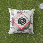 Modern Black White Spiral met rood Sierkussen (Gras)