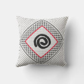 Modern Black White Spiral met rood Sierkussen (Achterkant)