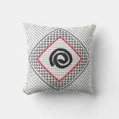 Modern Black White Spiral met rood Sierkussen (Voorkant)