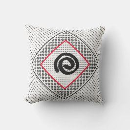 Modern Black White Spiral met rood Sierkussen