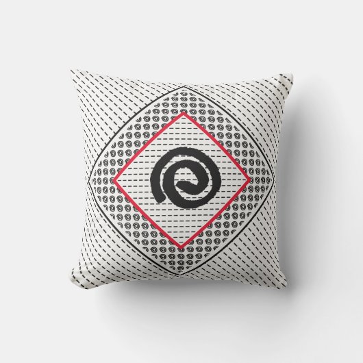 Modern Black White Spiral met rood Sierkussen (Voorkant)