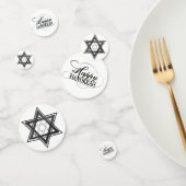 Modern Black White Star van David Happy Hanukkah Confetti (Groep)