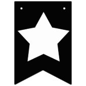 Modern Black & White Stars Hallo Vlaggetjes (Tweede vlag)