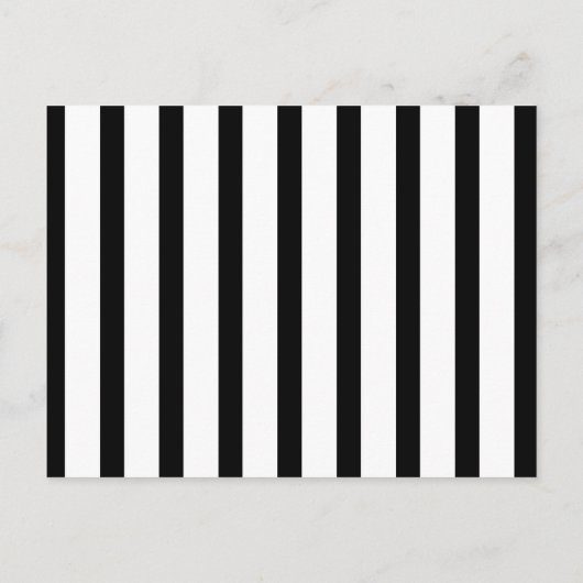 Modern Black White Stripe Wedding Save the Date Briefkaart (Achterkant)