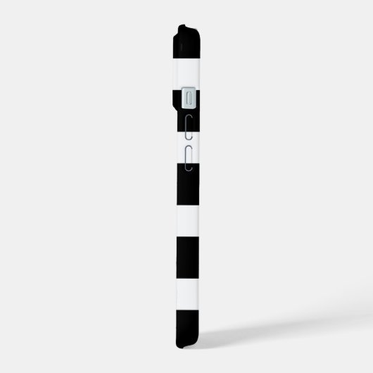 Modern Black & White Striped iPhone 15 Case (Linkerkant)