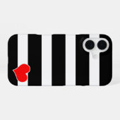 Modern Black & White Striped iPhone 16 Hoesje (Achterkant horizontaal)