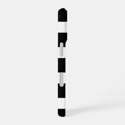 Modern Black & White Striped iPhone 16 Hoesje (Rechterkant)
