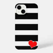 Modern Black & White Striped iPhone Hoesje (Achterkant)