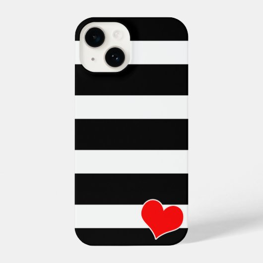 Modern Black & White Striped iPhone Hoesje (Achterkant)