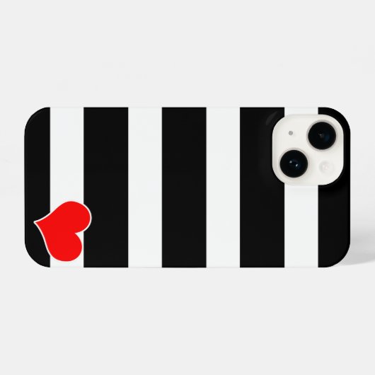 Modern Black & White Striped iPhone Hoesje (Achterkant horizontaal)