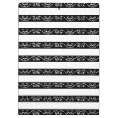 Modern Black White striped Klembord (Achterkant)