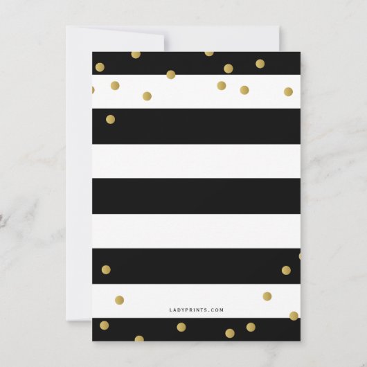 Modern Black White Stripes Baby shower Invitation Kaart (Achterkant)