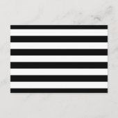 Modern Black White Stripes Floral Wedding Details Informatiekaartje (Achterkant)