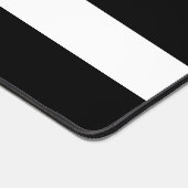 Modern Black White Stripes Gold Monogram naam Bureaumat (Hoek)