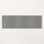 Modern Black White Stripes Gold Monogram Oefening Yogamat (Voorkant (horizontaal))