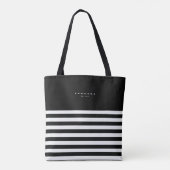 Modern Black White Stripes Monogram Summer Tote Bag (Achterkant)