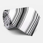 Modern black white stripes stropdas (Opgerold)