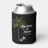 Modern Black White Summer Beach Weddenschap Favor Blikjeskoeler (Blikje Voorkant)