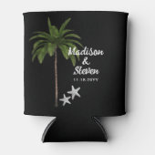 Modern Black White Summer Beach Weddenschap Favor Blikjeskoeler (Voorkant)