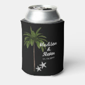 Modern Black White Summer Beach Weddenschap Favor Blikjeskoeler (Blikje Achterkant)