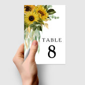 Modern Black & White Sunflower Wedding Kaart