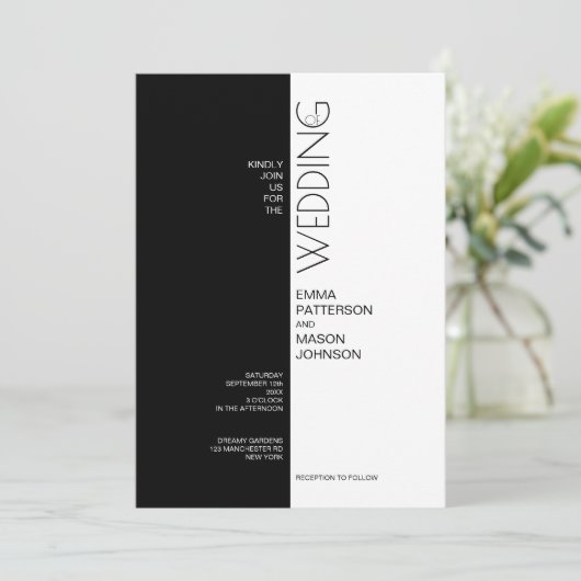 Modern Black White Symmetrical Kaart (Staand voorkant)