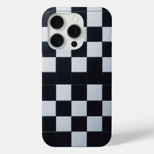 Modern Black & White Textured Checkerboard Phone  Case-Mate iPhone Case (Achterkant)