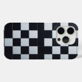 Modern Black & White Textured Checkerboard Phone  Case-Mate iPhone Case (Achterkant (horizontaal))