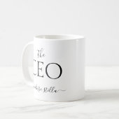 Modern Black & White The CEO Name | Girly Gift Koffiemok (Voorkant links)