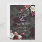 Modern Black & White Theme met Bourgogne Flowers Kaart (Voorkant)