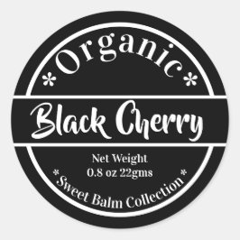 Modern Black & White Trendy Organic Beauty Ronde Sticker