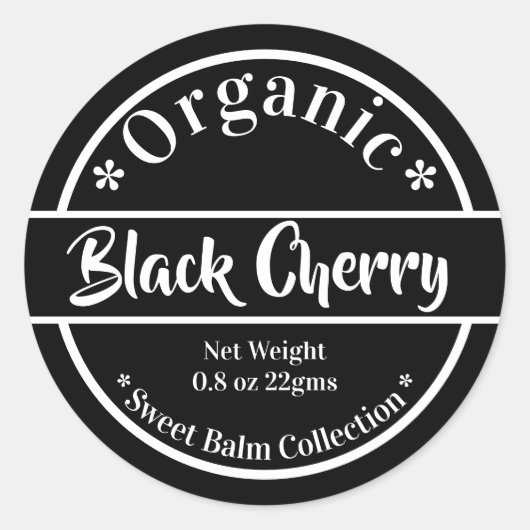 Modern Black & White Trendy Organic Beauty Ronde Sticker (Voorkant)