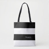 Modern Black White Trendy Stripes Tote Bag (Voorkant)