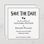 Modern Black White Trendy Typography Custom Save The Date (Voorkant / Achterkant)