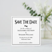 Modern Black White Trendy Typography Custom Save The Date (Staand voorkant)