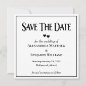 Modern Black White Trendy Typography Custom Save The Date (Voorkant)
