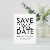 Modern Black White Typografie Save the Date Invita Briefkaart (Staand voorkant)