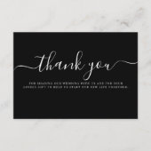 Modern Black White Typography Weddenschap Bedankt Informatiekaartje (Voorkant)